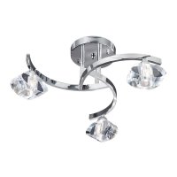 Searchlight Sculptured Ice Ii -  3Lt Cc Curve Semi Flush-Cl Glass