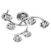 Searchlight Sculptured Ice Ii - 6Lt Cc Curve Semi Flush-Cl Glass