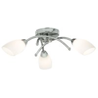 Searchlight Opera 3Lt Chrome Flush With Opal Glass