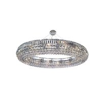 Searchlight Vesuvius Oval 24 Light Pendant Chrome with Clear Coffin & Ball Drops