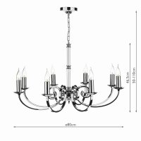 Dar Murray 8 Light Dual Mount Pendant Polished Chrome