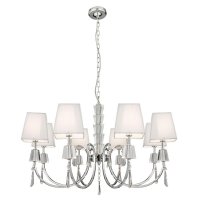 Searchlight Portico Cc/Glass 8 Light Pend Wh String Shade