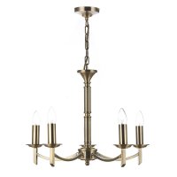 Dar Ambassador 5 Light Dual Mount Pendant Antique Brass