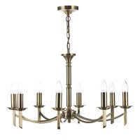 Dar Ambassador 8 Light Dual Mount Pendant Antique Brass