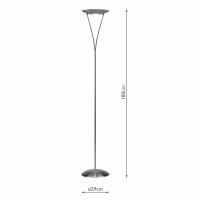 Dar Opus Floor Lamp Satin Chrome