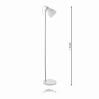 Dar Frederick Task Floor Lamp White & Satin Chrome