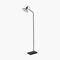 Pacific Lifestyle Canton Matt Black Metal and Glass Cone Floor Lamp