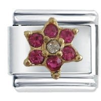 Flower July Birthstone Italian Charm