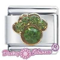 Paw Print August Birthstone Italian Charm