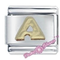 Smooth Letter A Italian Charm