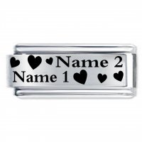 Superlink Custom Made Family/Lovers/Friends ETCHED Italian Charm - Any Name