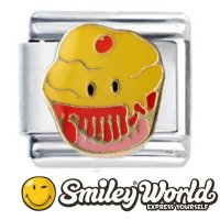 SmileyWorld Officially Licensed Smiley Cupcake Italian Charm