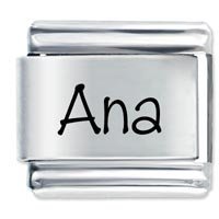 Ana Etched Name Italian Charm