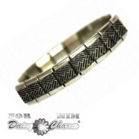 Tyre Track Stainless Steel Charm Bracelet