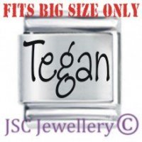 Tegan Etched Name Charm - Fits BIG size 13mm