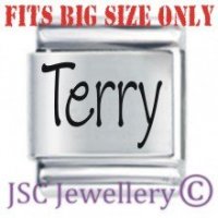 Terry Etched Name Charm - Fits BIG size 13mm