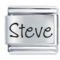 Steve Etched name Italian Charm