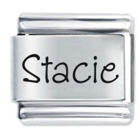 Stacie Etched name Italian Charm