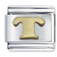 Smooth Letter T Italian Charm