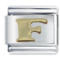 Smooth Letter F Italian Charm
