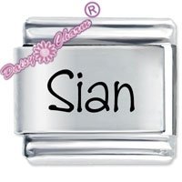 Sian Etched name Italian Charm