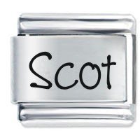Scot Etched name Italian Charm