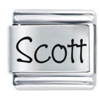 Scott Etched name Italian Charm