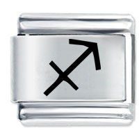 Sagittarius Zodiac Etched Italian Charm