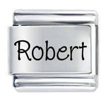 Robert Etched name Italian Charm