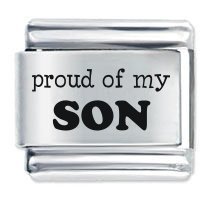 Proud of My Son ETCHED Italian Charm