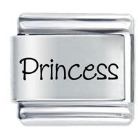 Princess Etched name Italian Charm