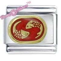 Pisces Zodiac Enamel Italian Charm
