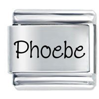 Phoebe Etched name Italian Charm