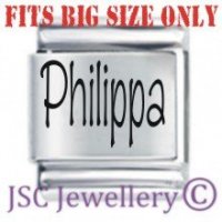 Philippa Etched Name Charm - Fits BIG size 13mm