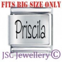 Priscila Etched Name Charm - Fits BIG size 13mm