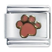 Pink Paw Print Italian Charm