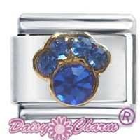 Paw Print September Birthstone Italian Charm