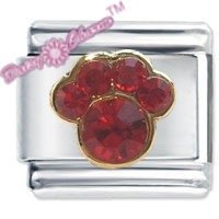 Paw Print July Birthstone Italian Charm
