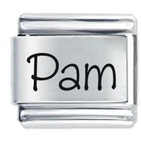 Pam Etched name Italian Charm