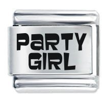 Party Girl ETCHED Italian Charm