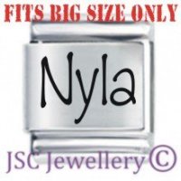 Nyla Etched Name Charm - Fits BIG size 13mm