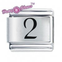 Number Two ETCHED Italian Charm