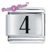 Number Four ETCHED Italian Charm