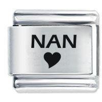 Nan Heart ETCHED Italian Charm