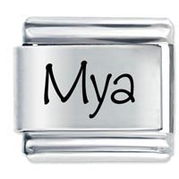 Mya Etched name Italian Charm
