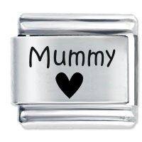Mummy Heart ETCHED Italian Charm