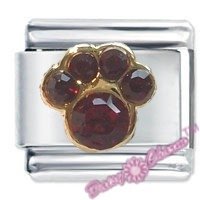 Paw Print January Birthstone Italian Charm