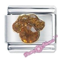 Paw Print November Birthstone Italian Charm
