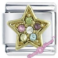 Multi Gem Star Italian Charm