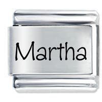 Martha Etched Name Italian Charm
